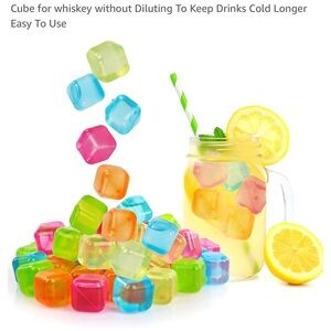 Source Unknown Colorful Reusable Ice Cubes 18 cubes